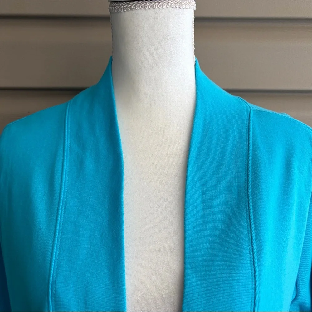 •Kim Rogers• NWT Turquoise Open Front Cotton Cardigan - Size XL - Picture 3 of 9